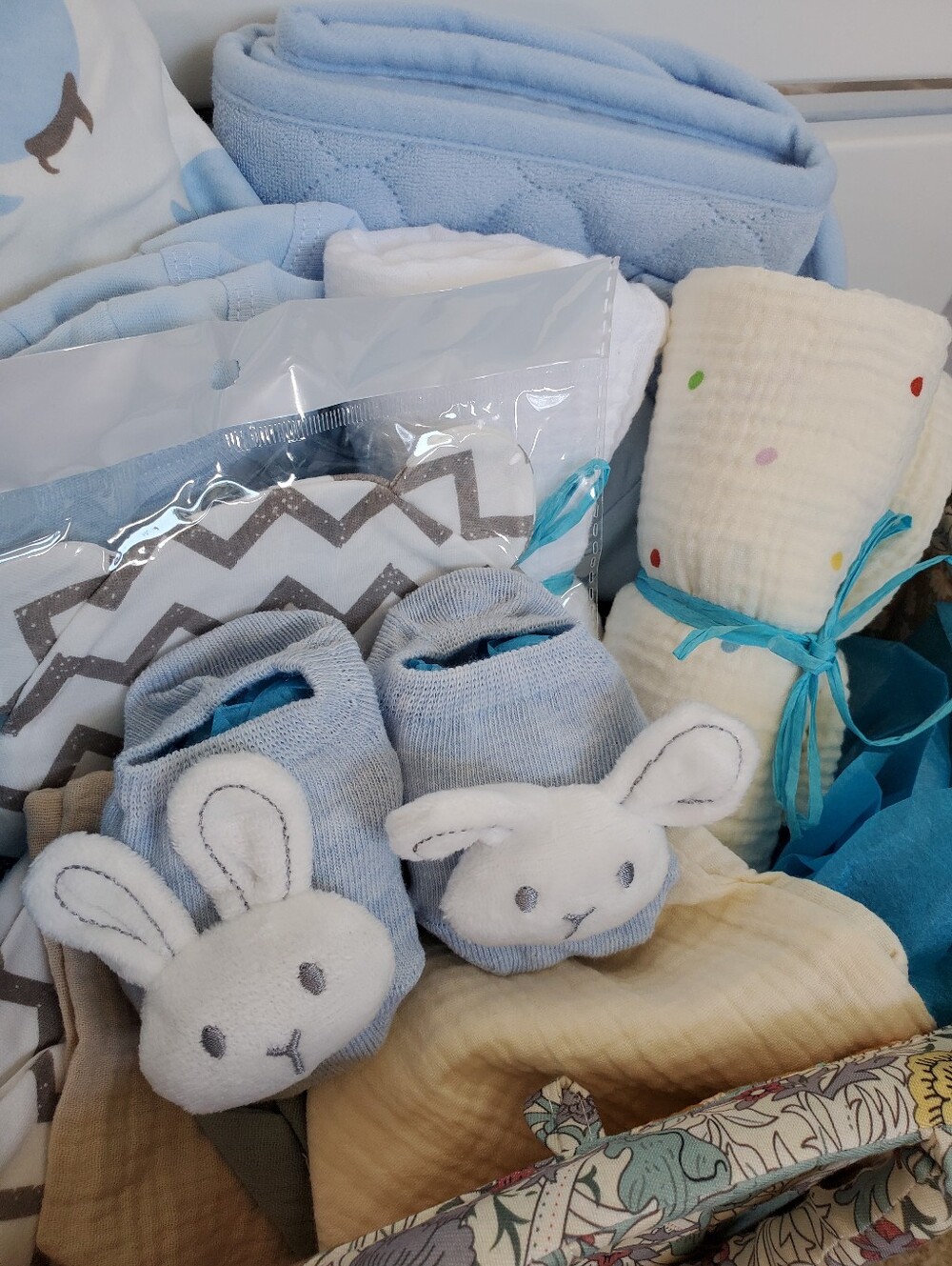 Luxury Baby Boy Gift Basket Thoughtfully Curated Blue Newborn Essentials - Picture 4 of 11